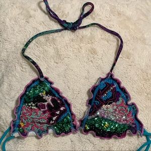 Patricia Ramirez Purple Hand-Beaded Bikini